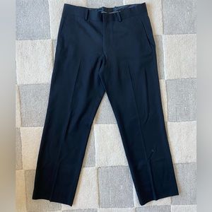 Theory Wool Straight Leg Dress Pants Black Sz 32